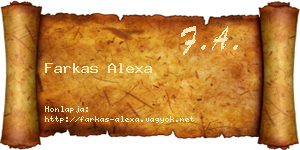 Farkas Alexa névjegykártya