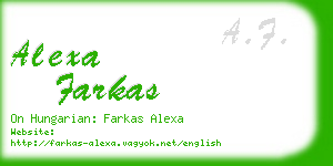 alexa farkas business card